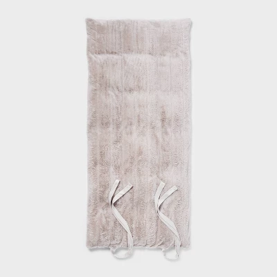 Luxe Channel Faux Fur Lounge Pillow Light Gray - Threshold⢠- Image 3