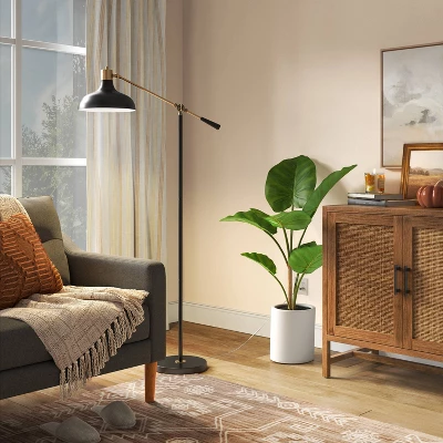 Crosby Bell Schoolhouse Floor Lamp Matte Black (Includes LED Light Bulb) - Threshold⢠- Image 2