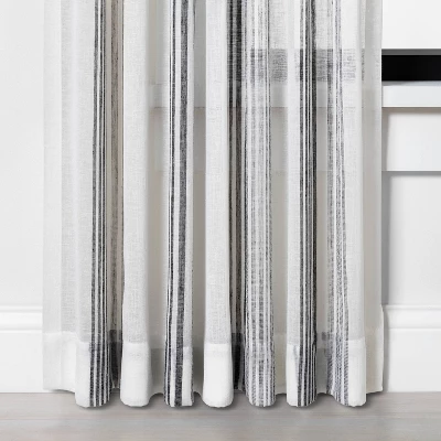Vertical Stripe Curtain Sheer Gray/Cream - Hearth & Hand⢠With Magnolia - Image 2