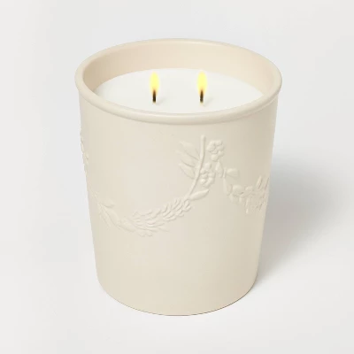 25oz Ceramic Bay & Winter Berry Candle Cream - Threshold⢠Designed With Studio McGee - Image 2