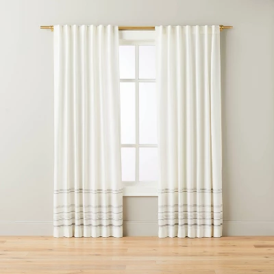Engineered Hem Stripes Curtain Panel Cream/Gray - Hearth & Hand⢠With Magnolia - Image 3