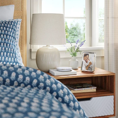 Polished Chrome Rounded Metal Table Frame Silver - Thresholdâ˘