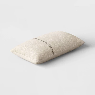 Oversized Stitched Lumbar Throw Pillow Neutral - Threshold⢠- Image 2