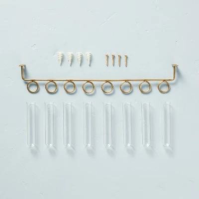 9pc Steel & Glass Plant Propagation Set Gold/Clear - Hearth & Hand⢠With Magnolia - Image 2