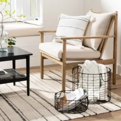 Round Wire Storage Basket With Handles Black - Hearth & Hand⢠With Magnolia