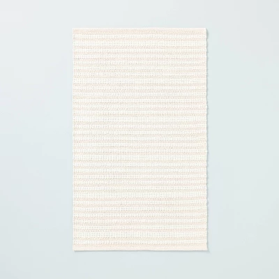 Textured Stripe Indoor/Outdoor Woven Area Rug Beige/Cream - Hearth & Hand⢠With Magnolia - Image 4