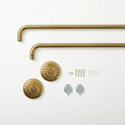 36"-66" Medallion Snap Grip French Curtain Rod Brass - Opalhouse™ Designed With Jungalow™ - Image 2
