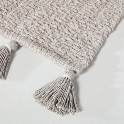 20" X 32" Solid Tassels Bath Rug Gray - Hearth & Hand⢠With Magnolia - Image 2