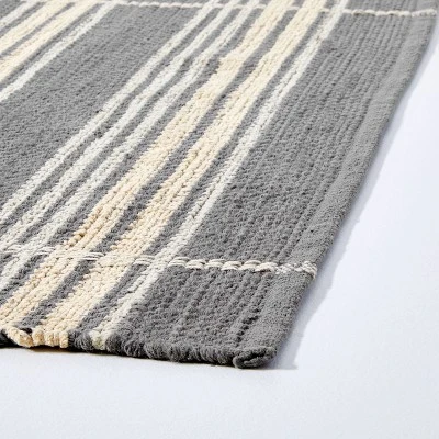 Wool Blend Variegated Stripe Area Rug Dark Gray - Hearth & Hand⢠With Magnolia - Image 2