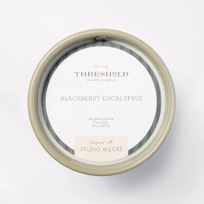20oz Ceramic Blackberry Eucalyptus Candle Green - Threshold⢠Designed With Studio McGee - Image 3
