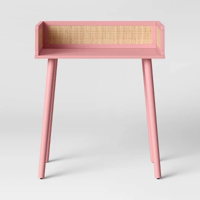 Rattan And Wood Kids' Desk Pink - Pillowfort⢠- Image 2