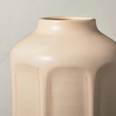 13" Faceted Ceramic Vase Sunset Taupe - Hearth & Hand⢠With Magnolia - Image 3