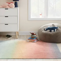4'x5'6" Ombre Neon Rainbow Tufted Kids' Rug - Pillowfortâ˘