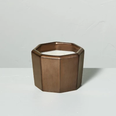 Octagonal Ceramic Cashmere & Suede Fall Jar Candle Metallic Bronze - Hearth & Hand⢠With Magnolia - Image 4