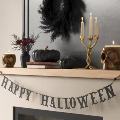Large Ceramic Halloween Pumpkin With Gold Stem - Thresholdâ˘