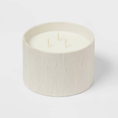 Textured Straight Side Ceramic Warm Cider & Cinnamon Candle White - Threshold⢠- Image 3