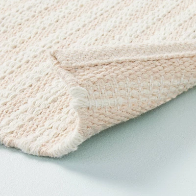 Textured Stripe Indoor/Outdoor Woven Area Rug Beige/Cream - Hearth & Hand⢠With Magnolia - Image 3
