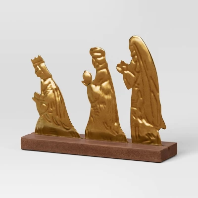 3pc Metal Christmas Nativity Scene Figurine Set - Wondershop⢠Gold - Image 4