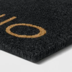 1'6"x2'6"/18"x30" Hello Doormat Black - Project 62â˘