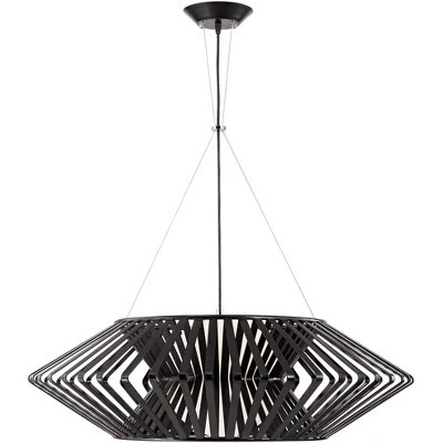 Possini Euro Design Planet Black Large Pendant Light 31 1/2" Wide Mid Century Modern White Glass For Dining Room House Foyer Kitchen Island Entryway - Image 4