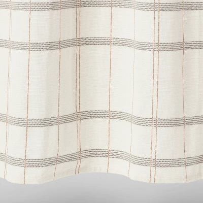 Woven Modern Plaid Shower Curtain Ivory - Threshold⢠- Image 3