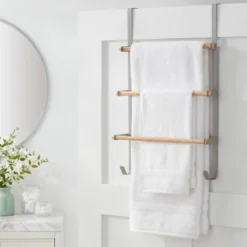 Over The Door Tiered Towel Rack With Wood - Brightroomâ˘