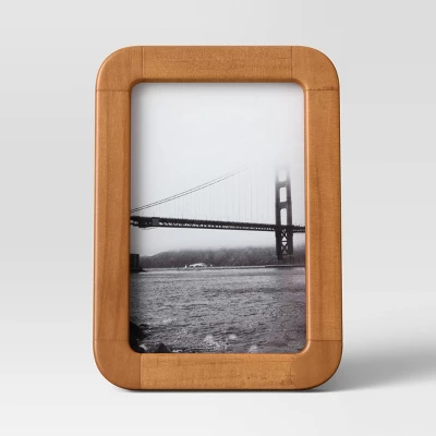Rounded Corner Medium Wood Single Image Table Frame Brown - Threshold⢠- Image 2