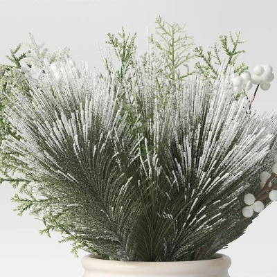 Artificial Plant Large Heavy Flocked Arrangement - Threshold⢠- Image 2