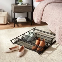 Mesh Underbed Shoe Storage Black - Brightroomâ˘