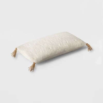 Oversize Woven Jacquard Lumbar Throw Pillow With Tassels - Threshold⢠- Image 2