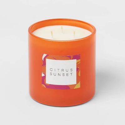 28oz Glass Citrus Sunset Candle Orange - Opalhouse⢠- Image 2