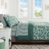 Floral Printed Microfiber Reversible Comforter & Sheets Set Dark Green - Room Essentials™