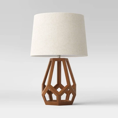 Large Wood Geo Assembled Table Lamp - Threshold⢠- Image 5