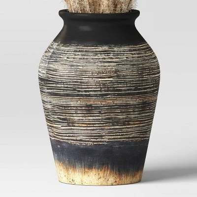 Grass Arrangement In Ceramic Pot Black - Threshold⢠- Image 3