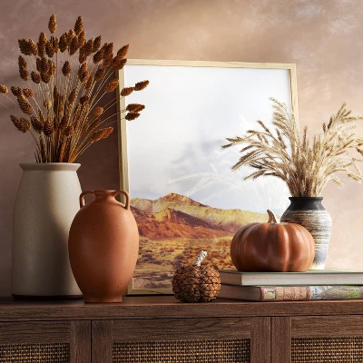 Grass Arrangement In Ceramic Pot Black - Thresholdâ˘