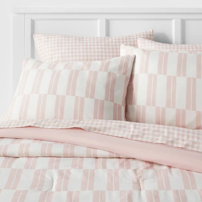 Dash Stripe Printed Microfiber Reversible Comforter & Sheets Set Ivory/Light Pink - Room Essentials⢠- Image 7