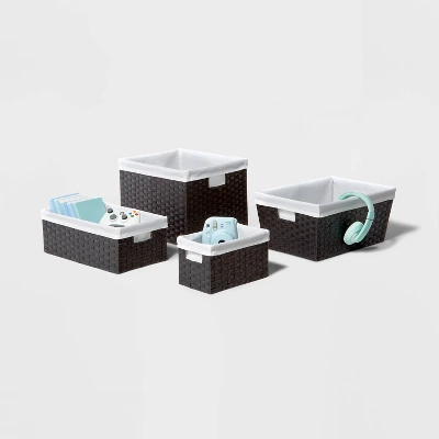 17" X 12" X 8" Large Woven Lined Basket Black - Brightroom⢠- Image 3