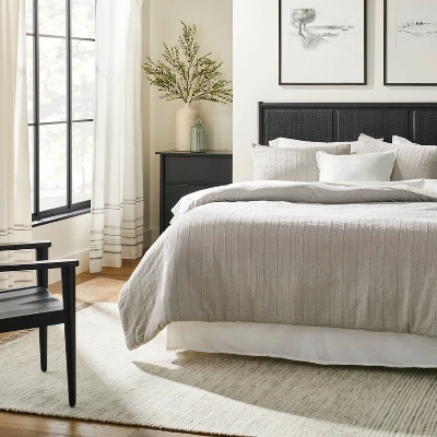 Engineered Hem Stripes Curtain Panel Cream/Gray - Hearth & Hand⢠With Magnolia - Image 2