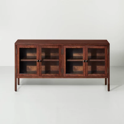 Wood & Glass 4-Door Sideboard Buffet Cabinet - Brown - Hearth & Hand⢠With Magnolia - Image 2