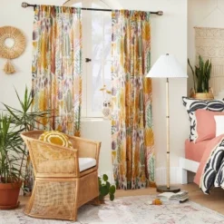 1pc Sheer Burnout Window Curtain Panel - Opalhouse⢠Designed With Jungalowâ˘