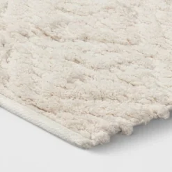 Textured Diamond Shag Bath Rug Cream - Opalhouseâ˘