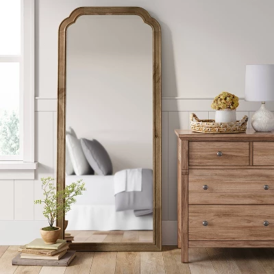 30" X 70" Oversize Leaner French Country Wood Mirror Natural - Thresholdâ˘