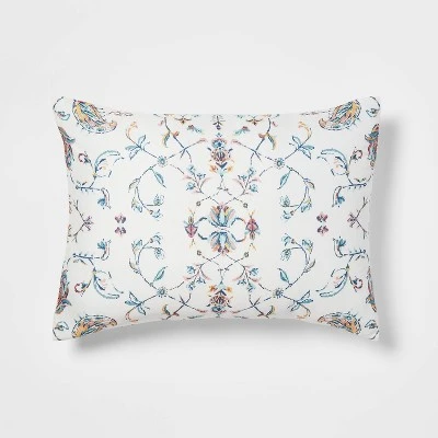 5pc Floral Border Print Comforter Bedding Set Blue/Pink/Yellow - Threshold⢠- Image 4