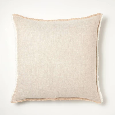 Oversized Reversible Linen Square Throw Pillow With Frayed Edges - Threshold⢠Designed With Studio McGee - Image 4