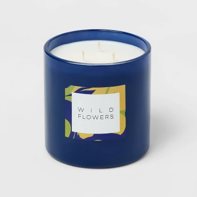28oz Glass Wildflowers Candle Blue - Opalhouse⢠- Image 2