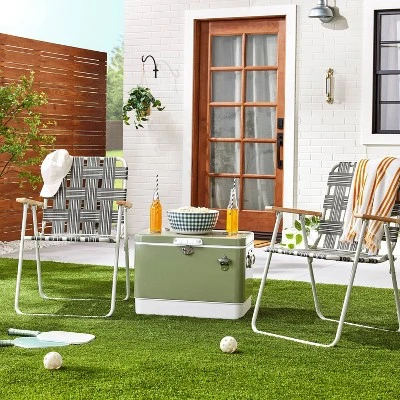 Hard-Sided 80can/54qt Two-Tone Cooler Green/Cream - Hearth & Hand⢠With Magnolia