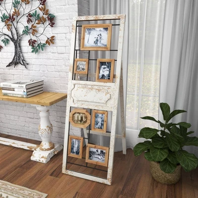 Wood 6 Slot Wall Photo Frame With Floor Stand Brown - Olivia & May - Image 13