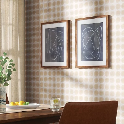 2pk 16" X 20" Modern Scribble Framed Under Glass Wall Poster Print Blue - Thresholdâ˘