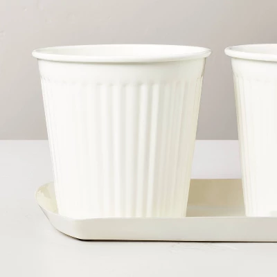 Fluted Metal Window Sill Planter Tray Cream - Hearth & Hand⢠With Magnolia - Image 2