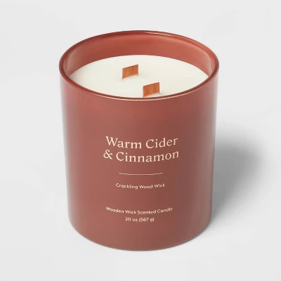 20oz Glass Woodwick Warm Cider & Cinnamon Candle - Threshold⢠- Image 3